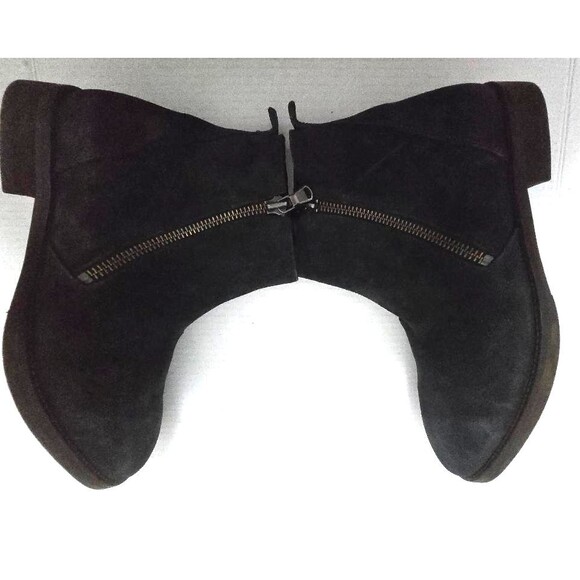 John Varvatos Dark Gray Velvet Mitchell Raw Edge Side Zip Boot Men' Size 9.5 USA - Picture 11 of 12